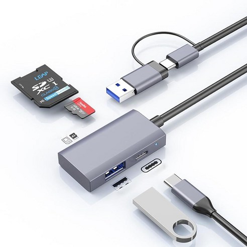 RIIPOO USB C USB 3.0 to SD 마이크로 SD 메모리 카드 리더기 3 in 1 메모리 카드 리더기 USB 3.0 USB-C OTG 어댑터 아이폰 15 프로/맥