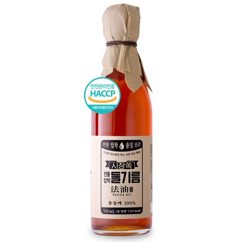 시장쏙 전통압착 들기름 350ml, 1개