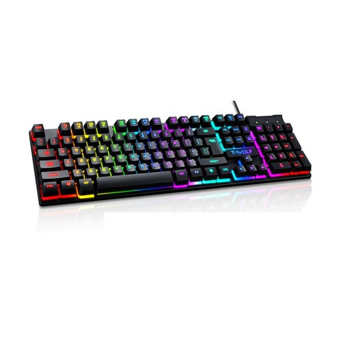 키보드 무선 게임 키보드 및 마우스 유선 게이머 키보드 RGB 백라이트 고무 Keycaps USB 키보드 게임 노트, TF200-Keyboard