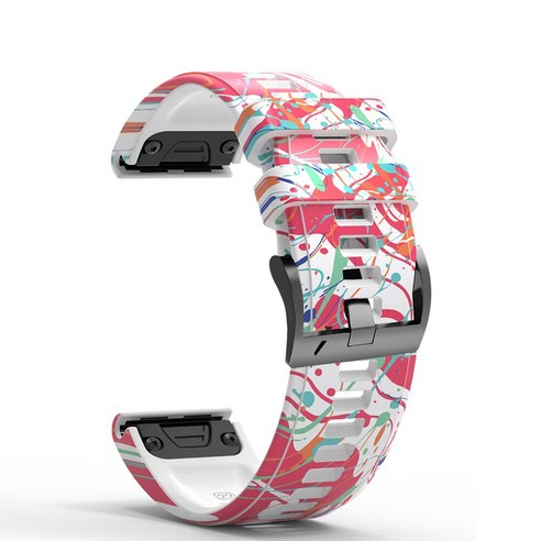 Garmin Forerunner 935 945 MARQ Athlete 스트랩 가민 QUICKFIT 22mm 고무 프린트 위장 퀵 릴리스 손목 스트랩, #12, Quick Fit 22mm