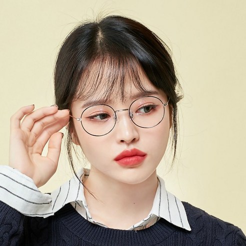 멜라크메 남자 여자 동글이 라운드 안경 실버블랙 안경테