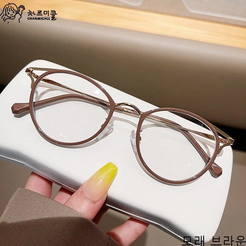 CHARMICALL 남녀공용 안경테 블루라이트 차단 뽈테 패션 안경 24-12