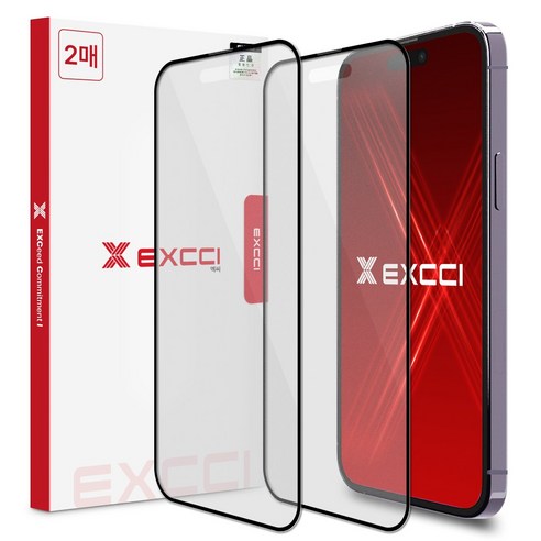 엑씨 지문방지 풀커버 강화유리 휴대폰 액정 보호필름 2매, 1개