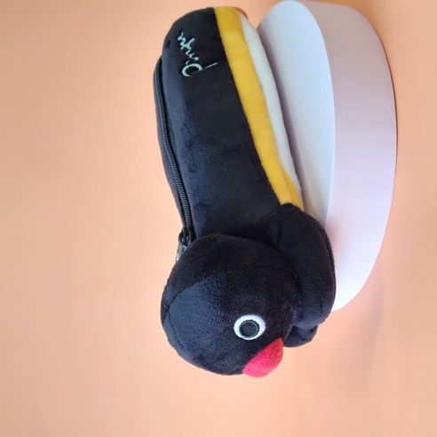 봉스 핑구 필통 펭귄 봉제 인형 귀여운 파우치 필통, 1개, 25cm