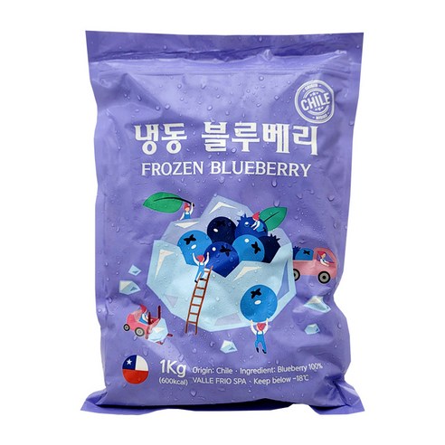 웰프레쉬 냉동 칠레블루베리1kg, 1개, 1kg