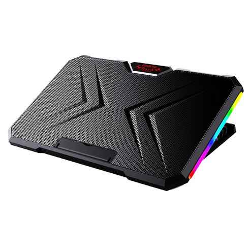 Xzante 노트북 쿨러 2개의 초저소음 팬 USB 포트 12-17인치 냉각 패드용 높이 조절 가능한 RGB 조명 효과, 검은 색