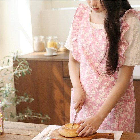 세맘스 로에베 프릴앞치마, M, 1개, 핑크