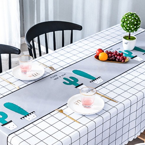 스토리원 화사하고 산뜻한 사각 테이블보 생활방수 식탁보 U-SSAC41, FREE, 미소