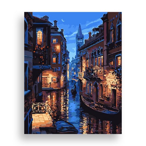 위메이크 페인팅 DIY 명화그리기 세트 베네스의 풍경 40x50, 혼합색상