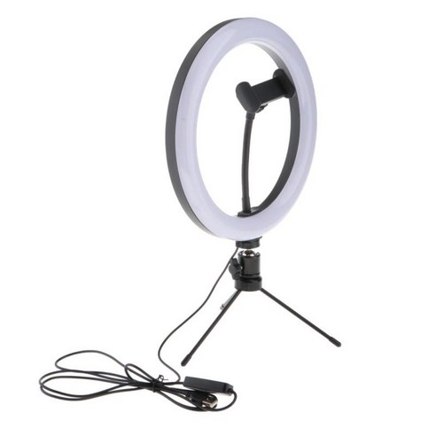 10 "셀카 링 라이트 삼각대 스탠드 및 휴대 전화 홀더 라이브 스트림/메이크업 120Pcs 미니 Led 카메라 링 라이트, {"사이즈":"A"}, {"색상":"화이트"}, {"수건소재":"플라스틱"}