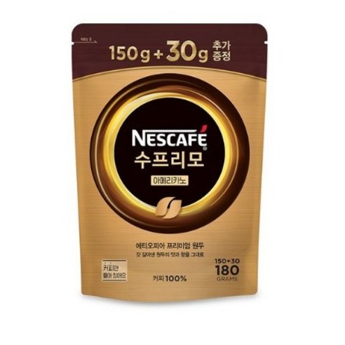 네스카페 수프리모 아메리카노 원두커피믹스 150g, 4개, 1개입, 180g
