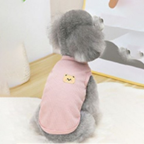 앨리독 강아지옷 와플곰 티셔츠, 인디핑크, 1개
