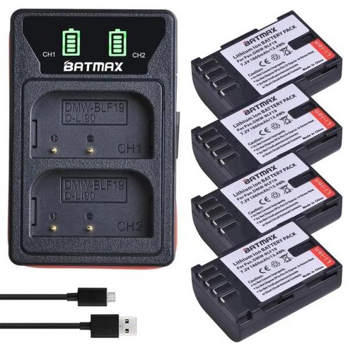 파나소닉 1860mAh DMW-BLF19E DMW-BLF19 DMW BLF19 BLF19 BLF19E 카메라 배터리 LCD Lumix GH3 GH4 GH5 용 듀얼 USB 충전기