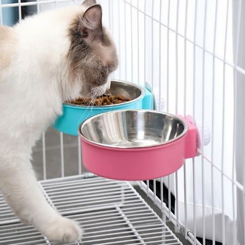 아이구감사합니다 고양이 강아지 철장 전용 밥그릇 1구 케이지 방묘문 방묘창 물그릇