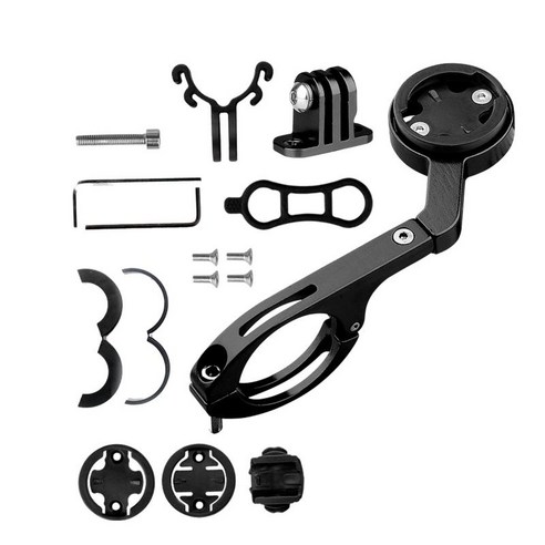 사이클링 핸들바 라이트 홀더 카메라 브래킷 - 자전거 확장 마운트 로드 MTB 액세서리, 검은 색, 13.2x7.5x4.5CM, 알류미늄