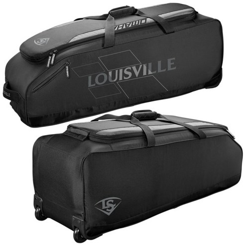 Louisville Slugger Omaha Rig Wheel Back Baseball Equipment Bag Black/Black