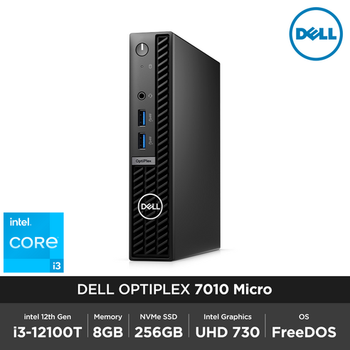 DELL 옵티플렉스 7010 Micro i3-12100T 8GB 256GB FD 초소형 마이크로 데스크탑