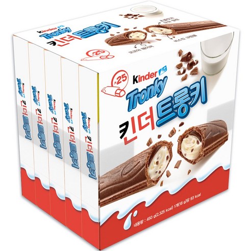 매일유업 킨더트롱키T5 90G 코코아 웨이퍼와 초콜릿+우유 필링 간식, 4개