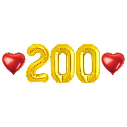 아기 200일 셀프촬영 풍선 소품, 02.골드-소-200