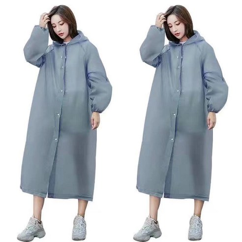 DFMEI 트렌디한 휴대용 레인코트 야상 남녀 경량 등산 트레킹 롱 레인코트 공용입니다., DFMEI 그레이 두 개요