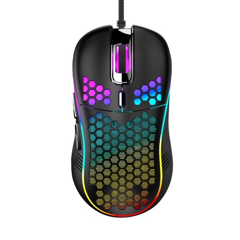 RGB 구멍 마우스 유선 게이밍 마우스 1000-4800DPI 경량 벌집 전문 마우스 벌집 중공 마우스, 하나, 보여진 바와 같이