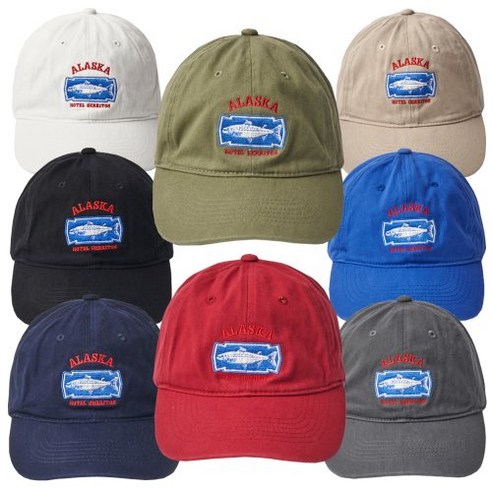HOTEL CERRITOS Alaska Salmon Ball Cap 255562, Black, Black, 1개