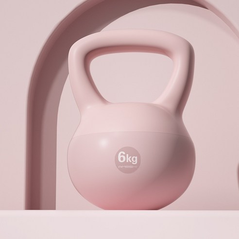 소음 없는 투톤 말랑한 소프트 스윙 케틀벨, 6kg, Pink, 1개