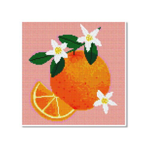 모모픽스 보석십자수 30x30cm 캔버스형 AB비즈, DC08 오렌지