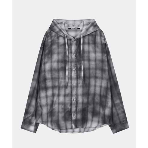 메종미네드 FAINT CHECK HOOD SHIRTS GREY