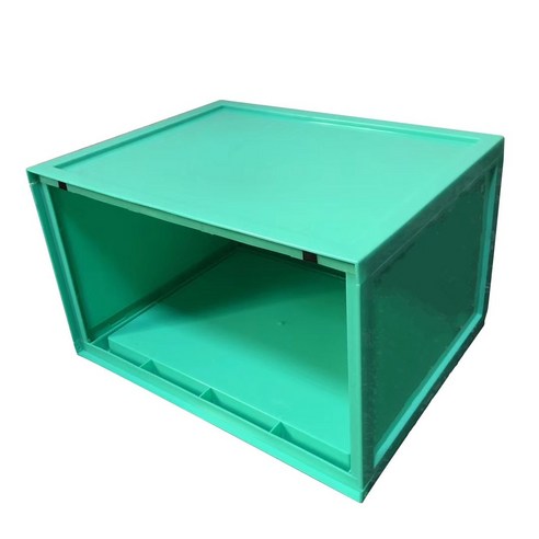 컬러 신발 상자 투명 운동화 보관 상자 측면 오픈 디스플레이 조합 신발 캐비닛, 36x28x22cm, 시안 (2)
