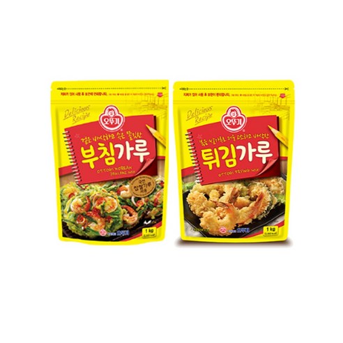 [뚜나샵] 오뚜기 부침가루1kg 1개 + 튀김가루 1kg 1개, 1세트