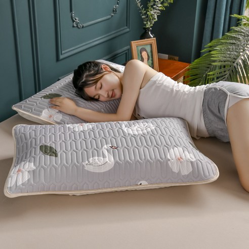 INEFF 만화 베갯잇 귀여운 라텍스 베갯잇 2개 고급 베갯잇 48*74cm, 10