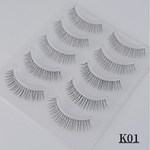 지누초이 5쌍 자연스러운 속눈썹 투명 속눈섭, 1개, K01