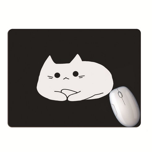 만화 고양이 머리 수채화 도안 노트북 깔개 사무실 책상 깔개 학생 책상 키보드 마우스 깔개, 1, 24x20cm