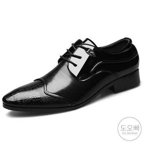 도오빠 츄리퓨 남성 가죽 정장 구두 3CM 키높이 레이스업 유광 신사화 더비 클래식 사계절 남자정장화 신발