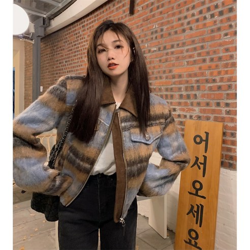 mxt짧은 모직 코트 새로운 초봄 한국어 스타일 느슨한 레트로 퀼트 두꺼운 하이 엔드 자켓
