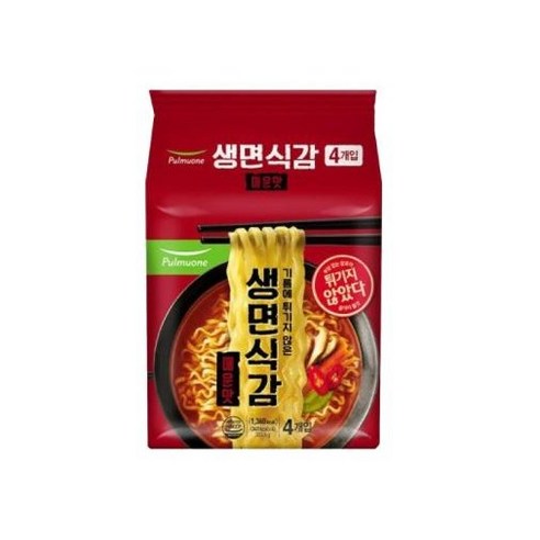 풀무원 생면식감 생라면 매운맛 95.9g, 4개