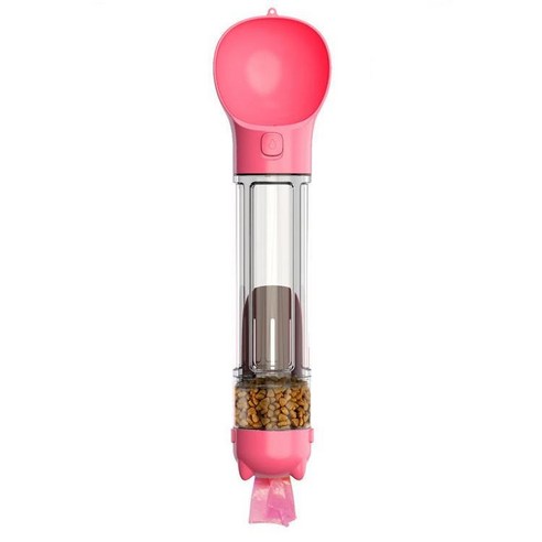 지엘종합상사 반려동물 4in1 휴대용 물병, 1개, 500ml 핑크