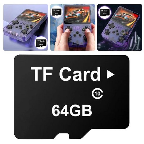 R36S 레트로 휴대용 비디오 게임 콘솔 리눅스 시스, CHINA_64G memory card