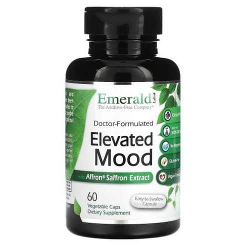 Emerald Laboratories Eleated Mood & Affron Saffron 익스트렉트 60 베지캡슐, 60정, 1개