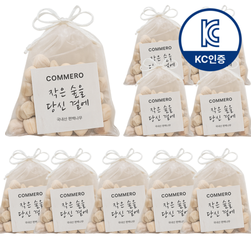 코메로 국산 편백나무 큐브 방향주머니 자연 한 줌 편백 방향제 가정용 선물용, 10개, 40g