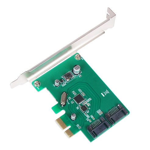 Xzante PCI-E SATA 확장 카드 PCI Express-6G / S SATA3.0 2 포트 III 컨트롤러 어댑터, 초록