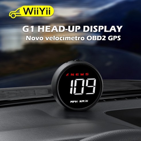 자동차속도계 헤드업 디스플레이 hud 허드 자동차 증강현실 wiiyii g1 car obd2 gps on-board computer digital head up display, g1 GPS 그린, 1개