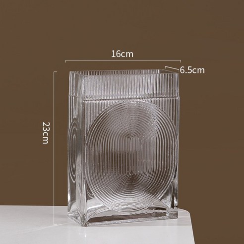 DFMEI 간단한 유리 꽃병 투명 사각형 화분 간단한 현대 꽃꽂이 데스크탑 모델 거실 홈 액세서리, DFMEI사각형투명트럼펫, {"크기":"중간"}