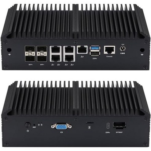 Qotom Q20331G9 4X SFP+ 10G LAN 5X 2.5G Atom C3758R 8 코어 프로세서 미니 SAS 16G RAM 256G SSD 포함, 4G RAM/256G SSD