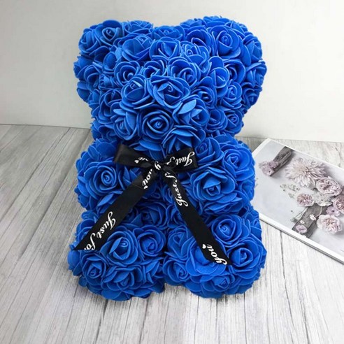 [LOVE MQ] 25cm 빨간 곰 인공 비누 장미 Teddi 곰 영원한 장미 꽃 크리스마스 발렌타인 선물 여자 친구 드롭 배송, 골드