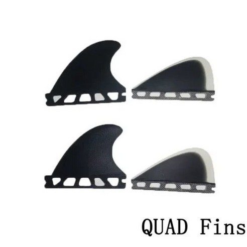 BiLong Futures QUAD FINS 미니 스몰 사이즈 유리 섬유 서핑 보드 핀 테일 웨이브 실내 러더 퀼라, [01] Black blue edge