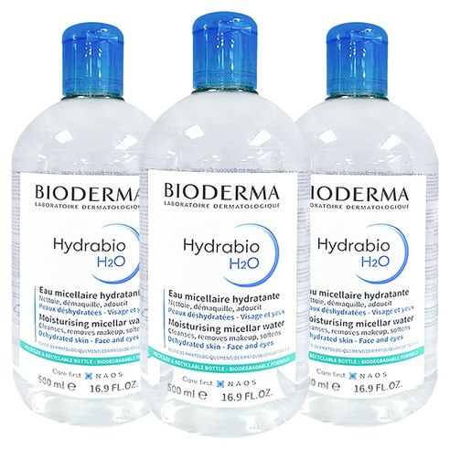 바이오더마 하이드라비오 H20 클렌징워터, 3개, 500ml