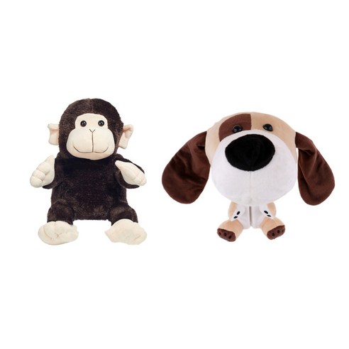 남자 골퍼를위한 2 pcs 골프 클럽 헤드 커버 범용 동물 나무 드라이버 선물, 봉제 천, 설명 된대로 +