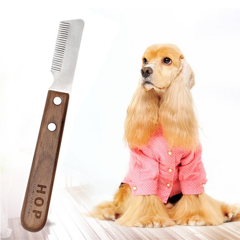 강아지 고양이 애견 펫 장모 단모 빗 슬리커 브러쉬 엉킨 뭉친 죽은 털 털갈이 손질, 1개, 호두나무 일자 빗+단일